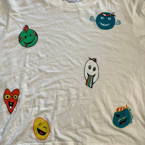 Lauren Moshi RUE COMIC EMOJIS cropped shirt size medium. - Picture 9 of 11